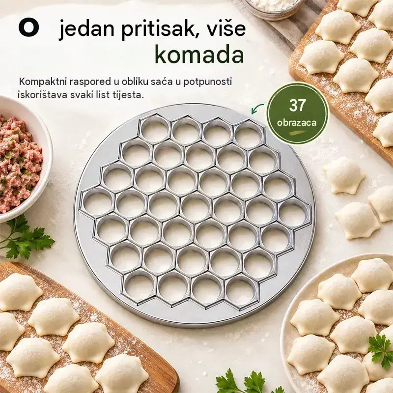 🥟 Pripremite pieroge ili pelmene za nekoliko sekundi! Kalup od 37 dijelova · Jedan pritisak proizvodi 37 identičnih dijelova · Učinkovito, brzo i jednostavno za čišćenje!