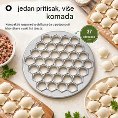 🥟 Pripremite pieroge ili pelmene za nekoliko sekundi! Kalup od 37 dijelova · Jedan pritisak proizvodi 37 identičnih dijelova · Učinkovito, brzo i jednostavno za čišćenje!