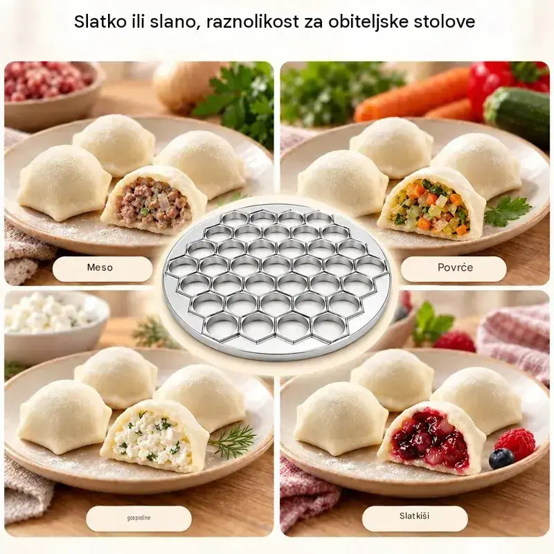 🥟 Pripremite pieroge ili pelmene za nekoliko sekundi! Kalup od 37 dijelova · Jedan pritisak proizvodi 37 identičnih dijelova · Učinkovito, brzo i jednostavno za čišćenje!