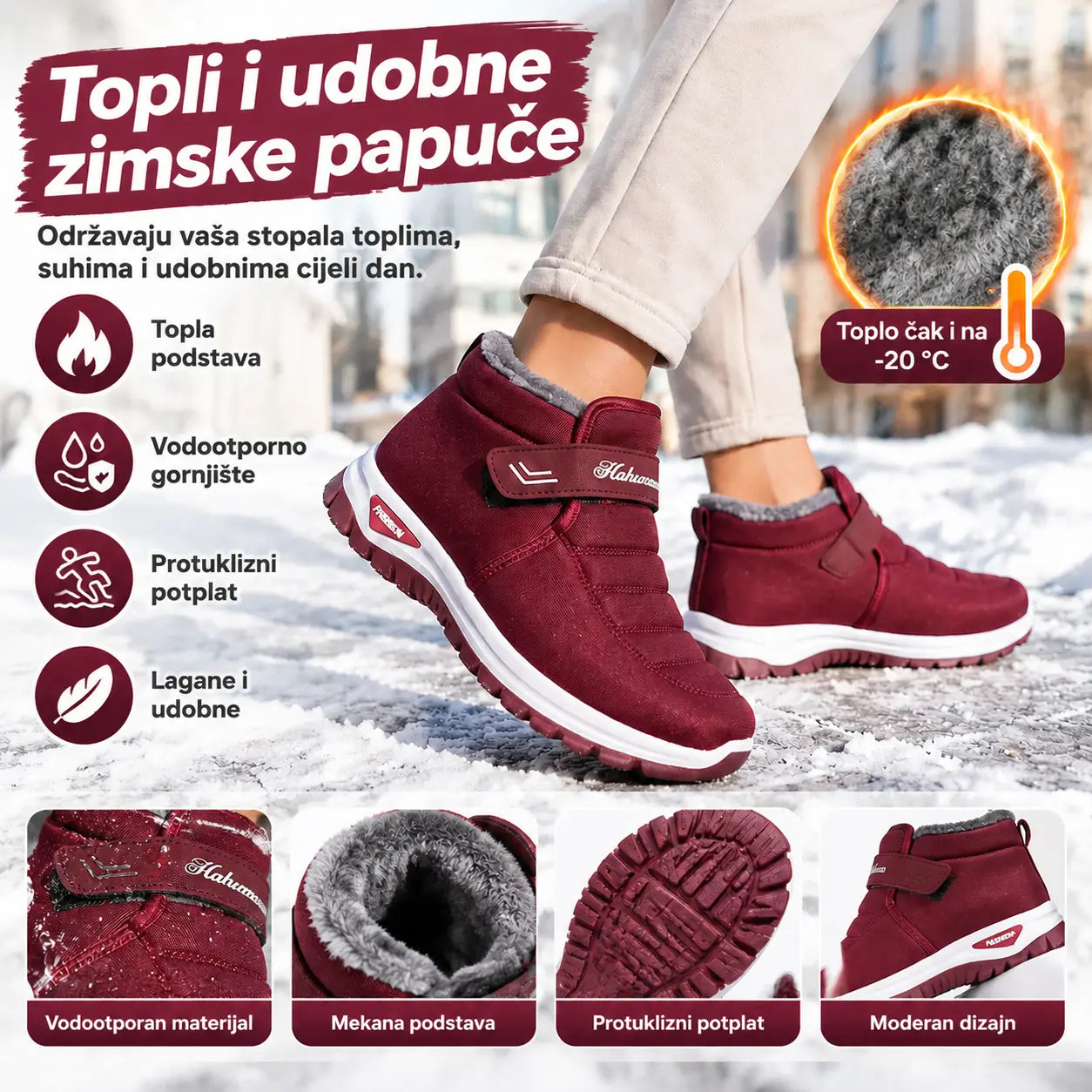 【37-41】❄️Ženske tople zimske čizme s čičkom – održavaju vaša stopala toplima čak i po ledenom vremenu.
