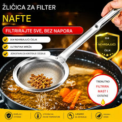 🍲 Set od 3 dijela 🍲 Žlica-cjedilo od nehrđajućeg čelika 304 | Lako filtrira pjenu i nečistoće!