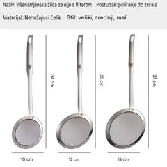 🍲 Set od 3 dijela 🍲 Žlica-cjedilo od nehrđajućeg čelika 304 | Lako filtrira pjenu i nečistoće!