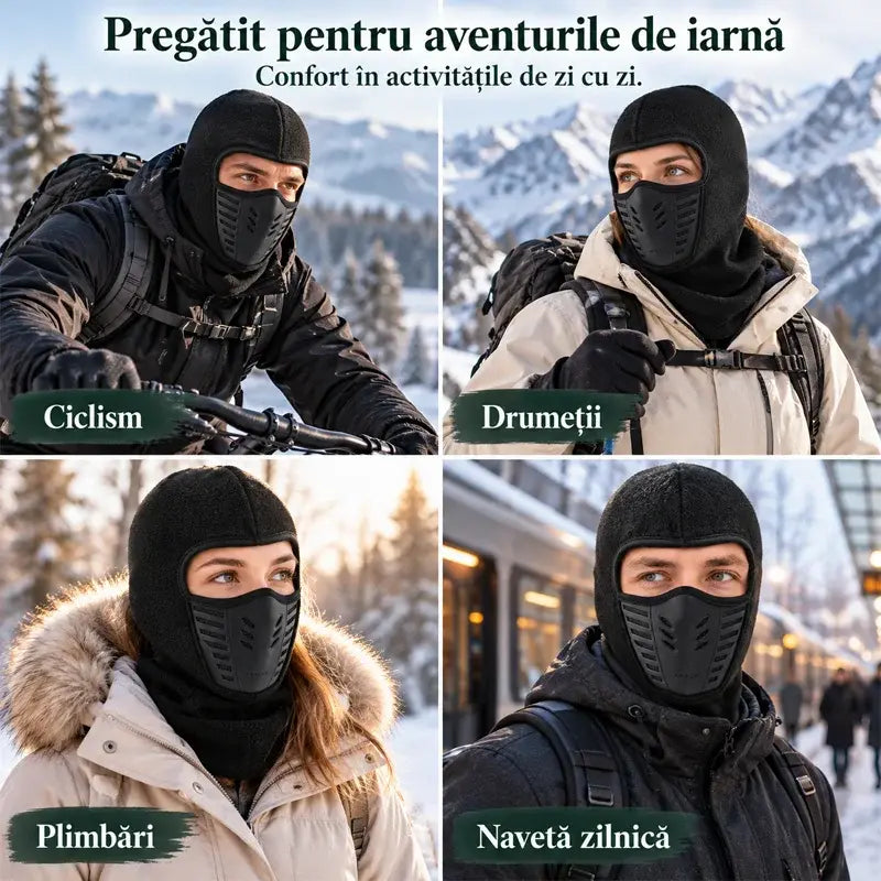 Zimná zateplená tvárová maska na bicykel/do terénu – ochranná, prachotesná a priedušná