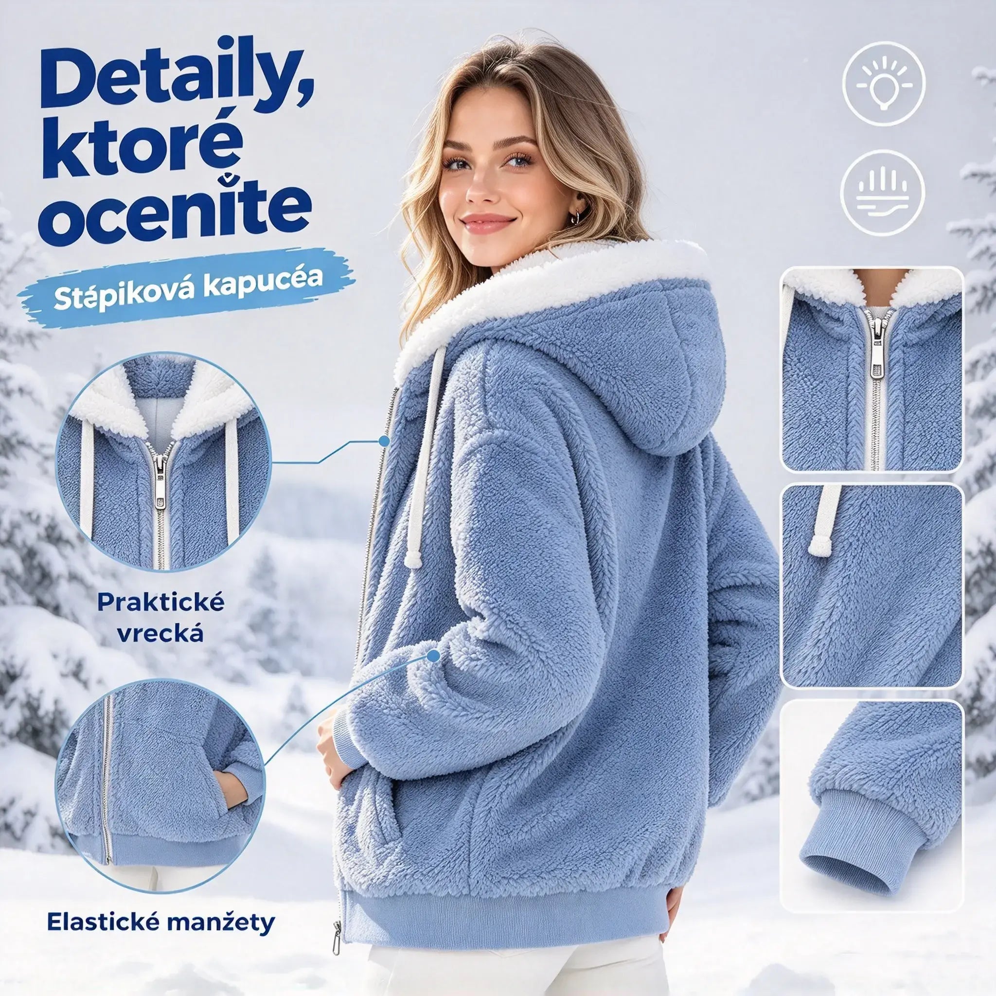 ☃️Limitovaná zľava 39%❄️【S-5XL】Dámska bunda 2026 s kontrastnými pruhmi z hustého plyšu