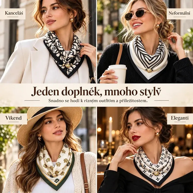 4-dielna súprava – 25 €✨Šál s magnetickým zapínaním